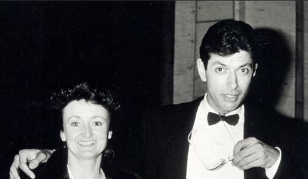 Jeff Goldblum in a black tux poses a photo with first wife Patricia Gaul.